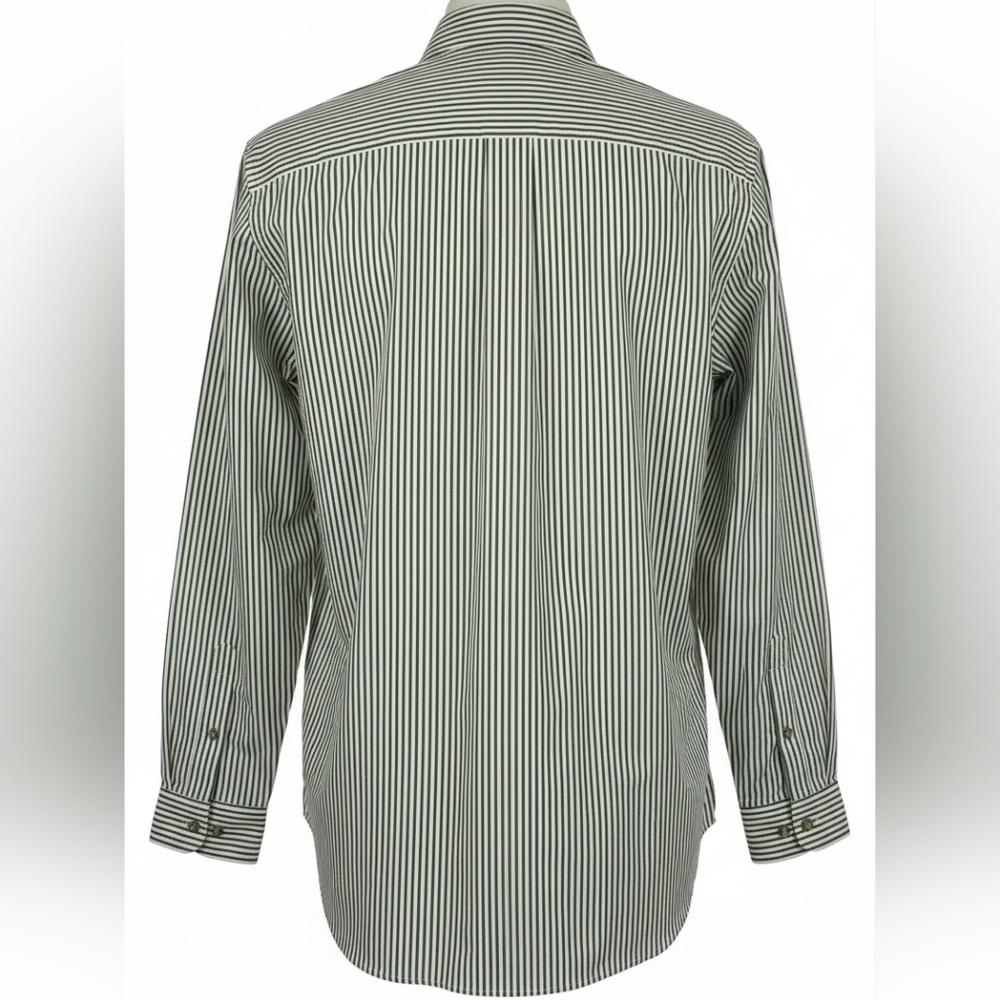 Tommy Hilfiger Vintage Green/White Striped Button Down Shirt Mens XL - Picture 2 of 10